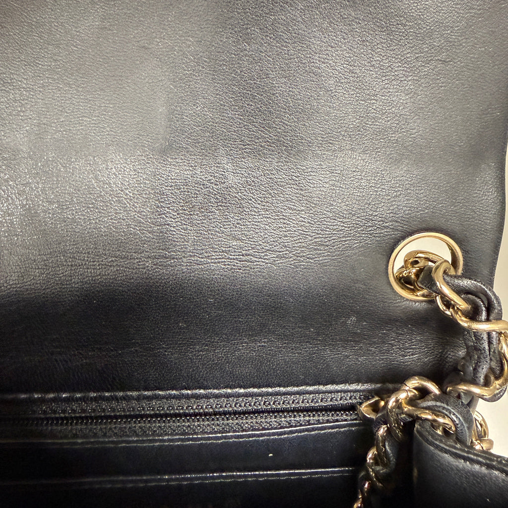 Chanel Classic Square Mini Flap Bag in Black Lambskin with Gold Hardware