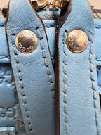 Gucci Micro Guccissima Small Dome Bag in Bright Blue Calfskin Leather