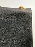 Saint Laurent Medium Kate Shoulder Bag Grain de Poudre Leather – Black & Gold