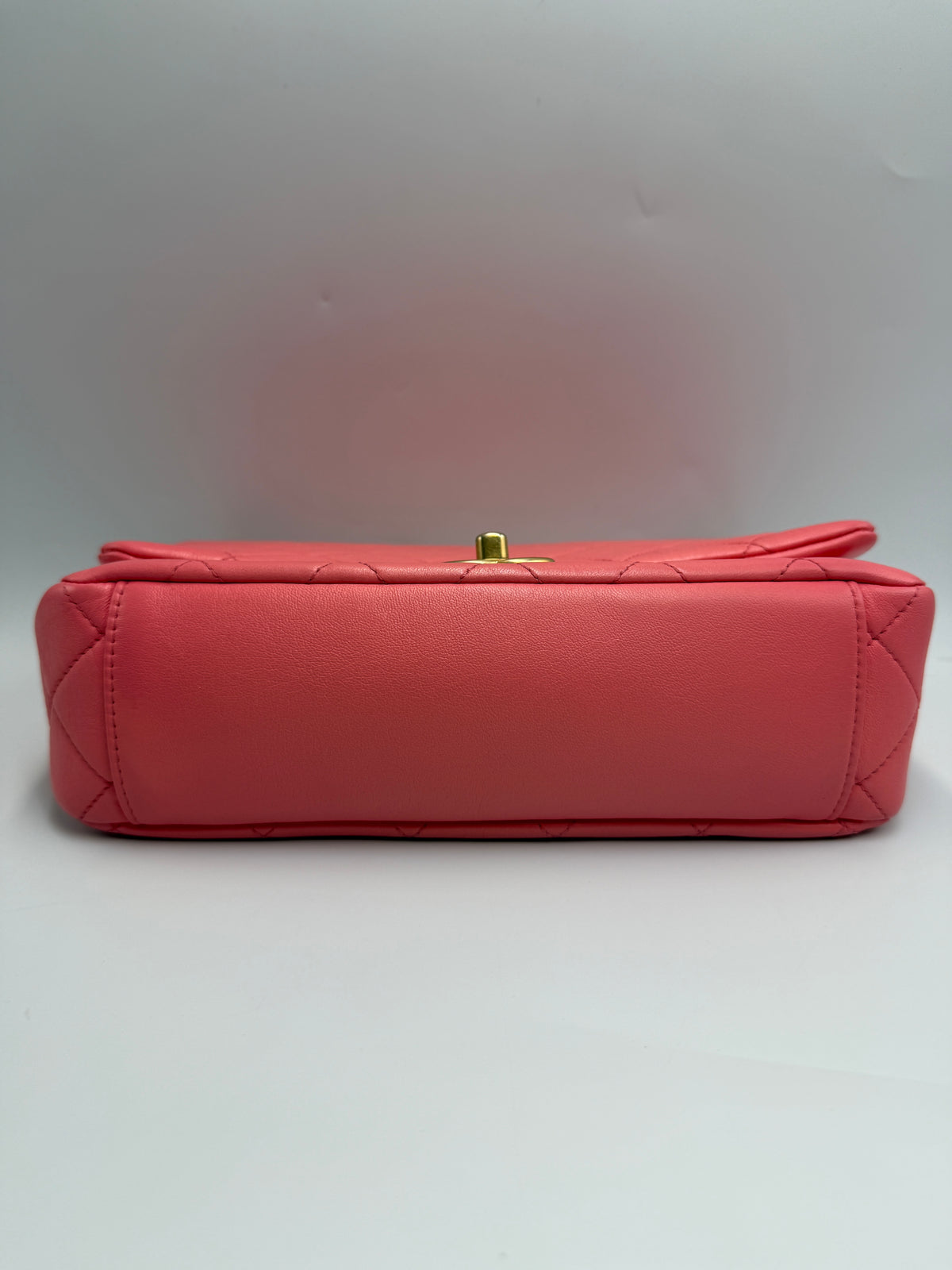 Chanel Small Flap Bag in Coral Pink Lambskin Leather