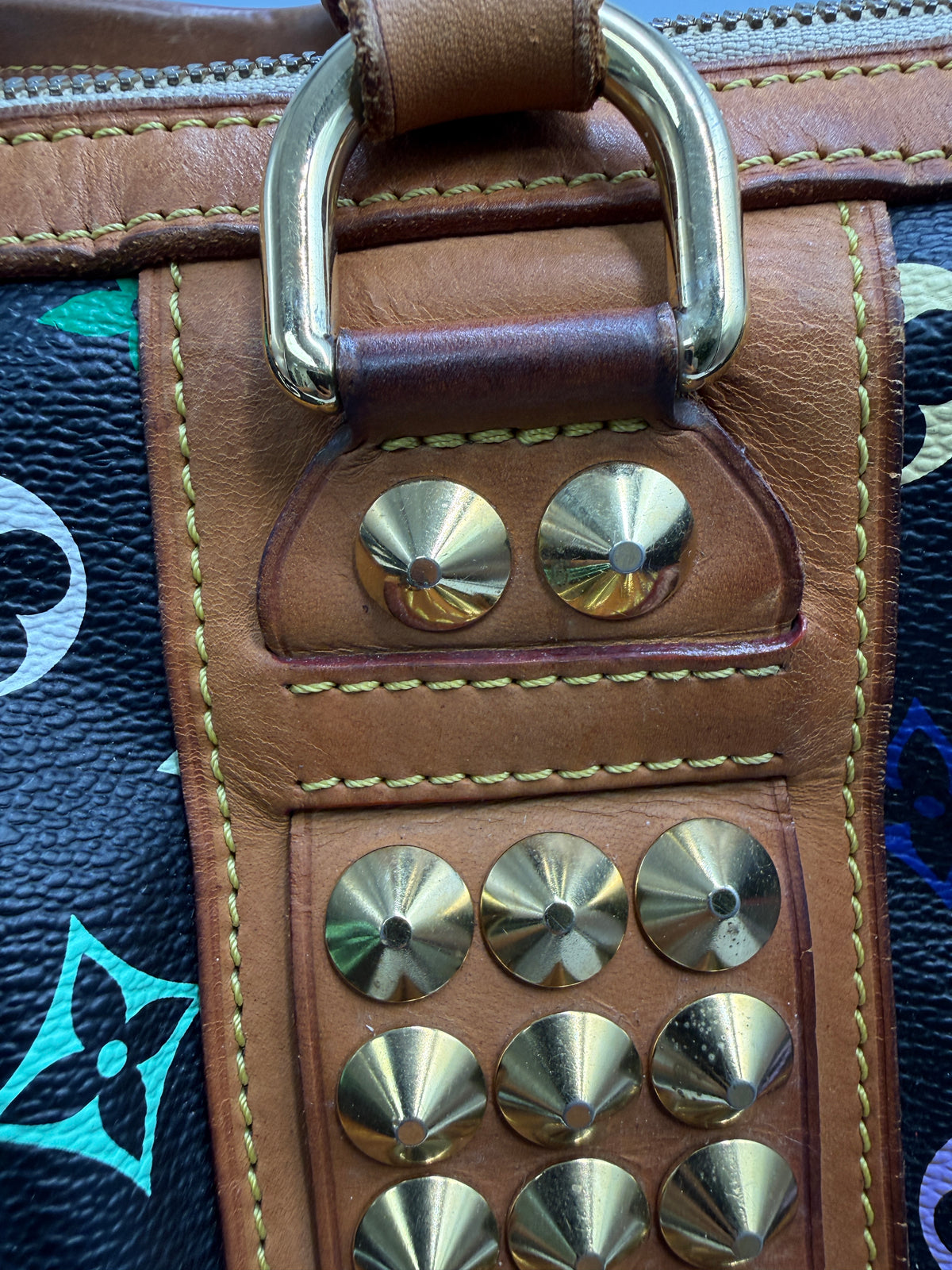 Authentic Louis Vuitton x Takashi Murakami Multicolore Courtney Bag - Black