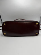 Prada Saffiano Lux Medium Promenade Dome Satchel (Granato / Burgundy)
