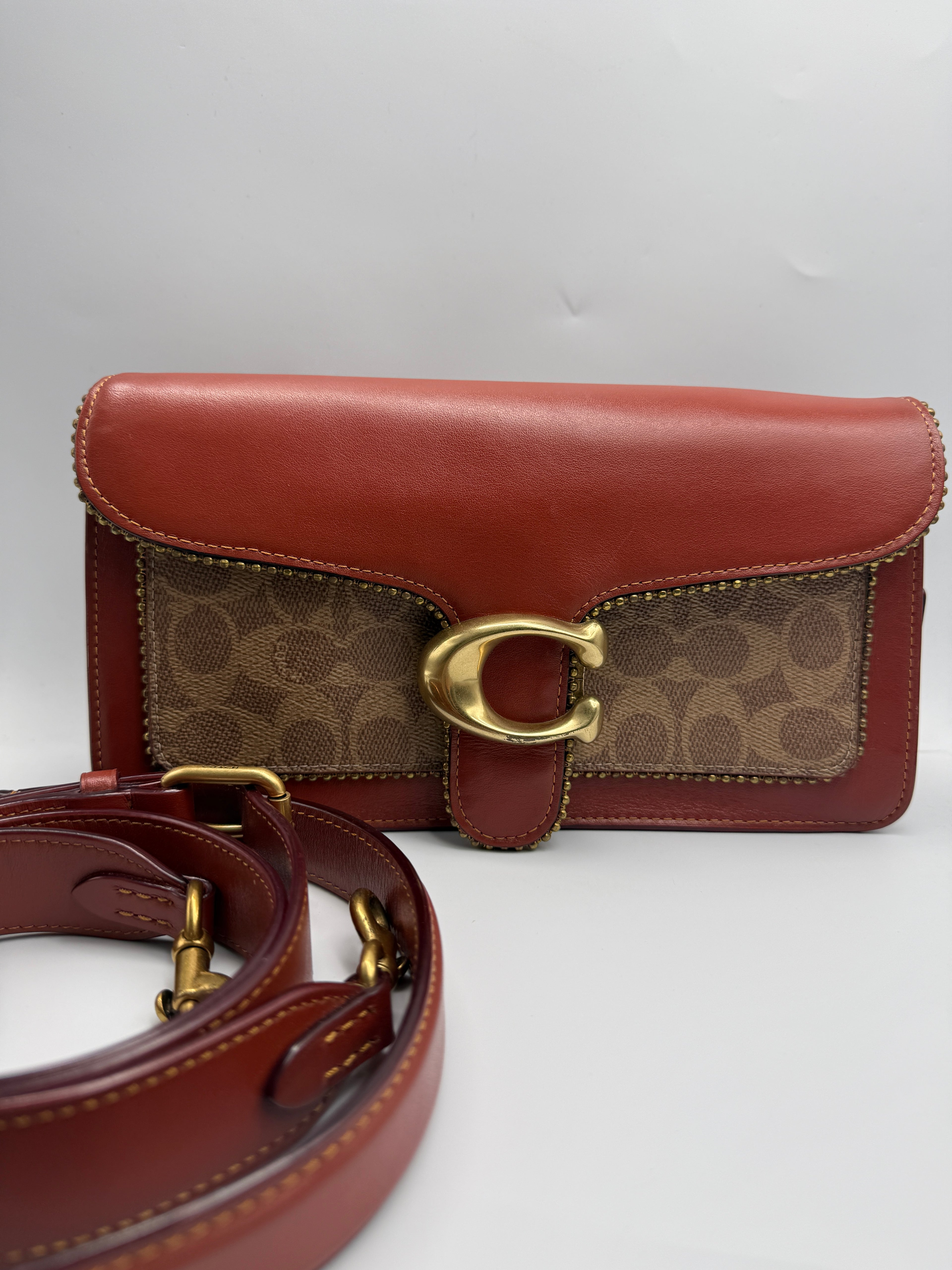 Coach Tabby Shoulder Bag 26 in Multi-Tone Brown Leather with Details