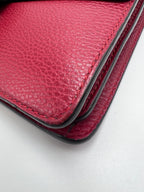Gucci Dionysus Crystal-Embellished Medium Shoulder Bag in Red Grain Leather