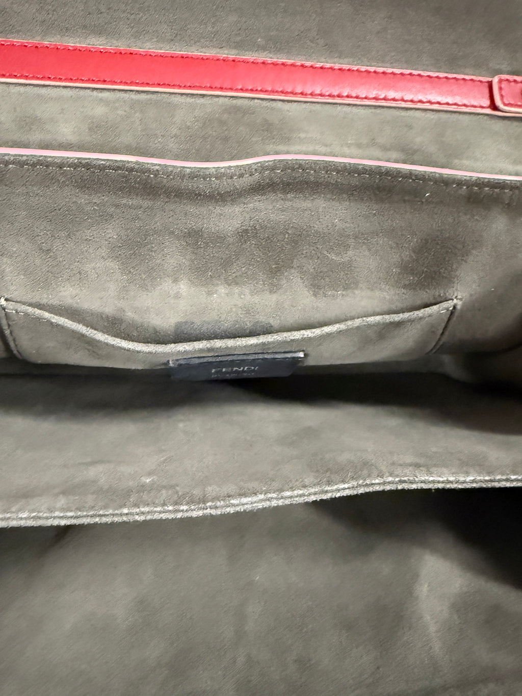 Fendi Small Kan I Bag in Red Leather Shoulder Bag
