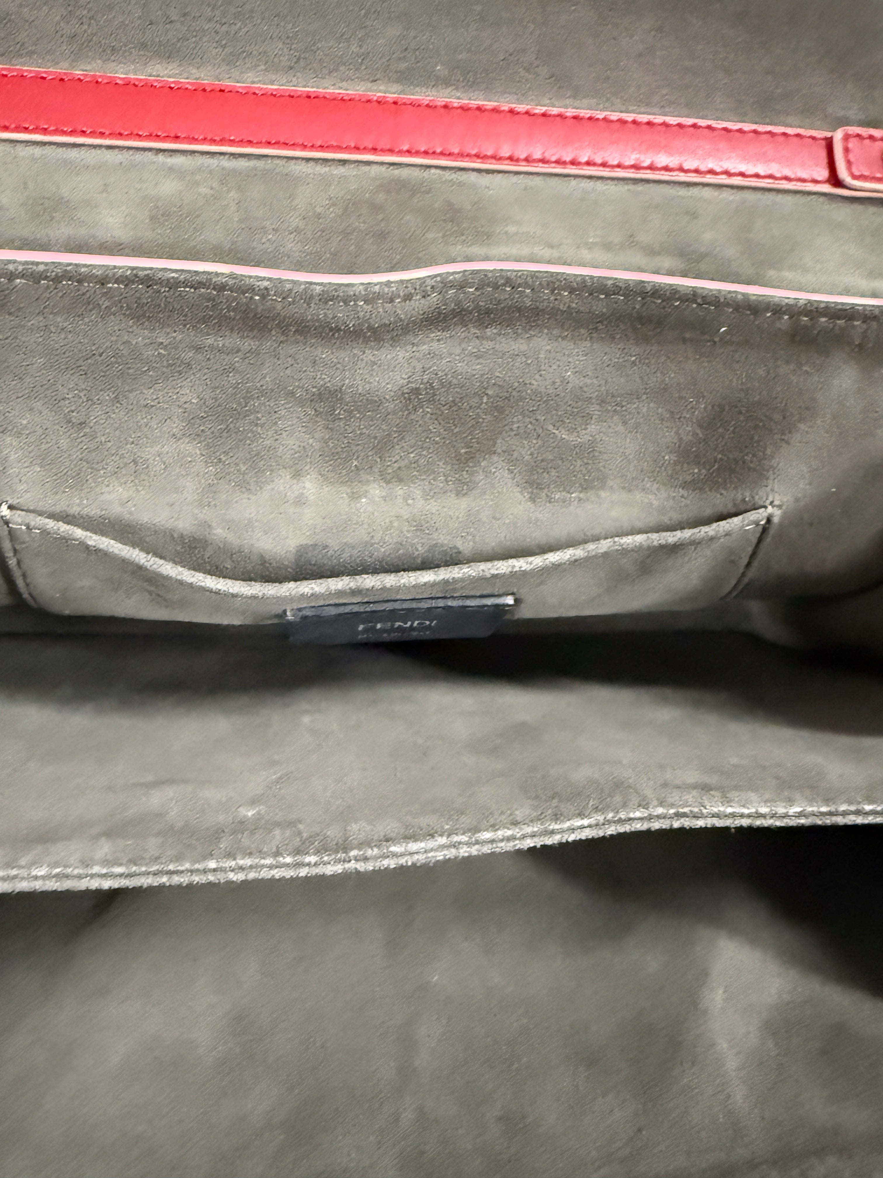 Fendi Small Kan I Bag in Red Leather Shoulder Bag