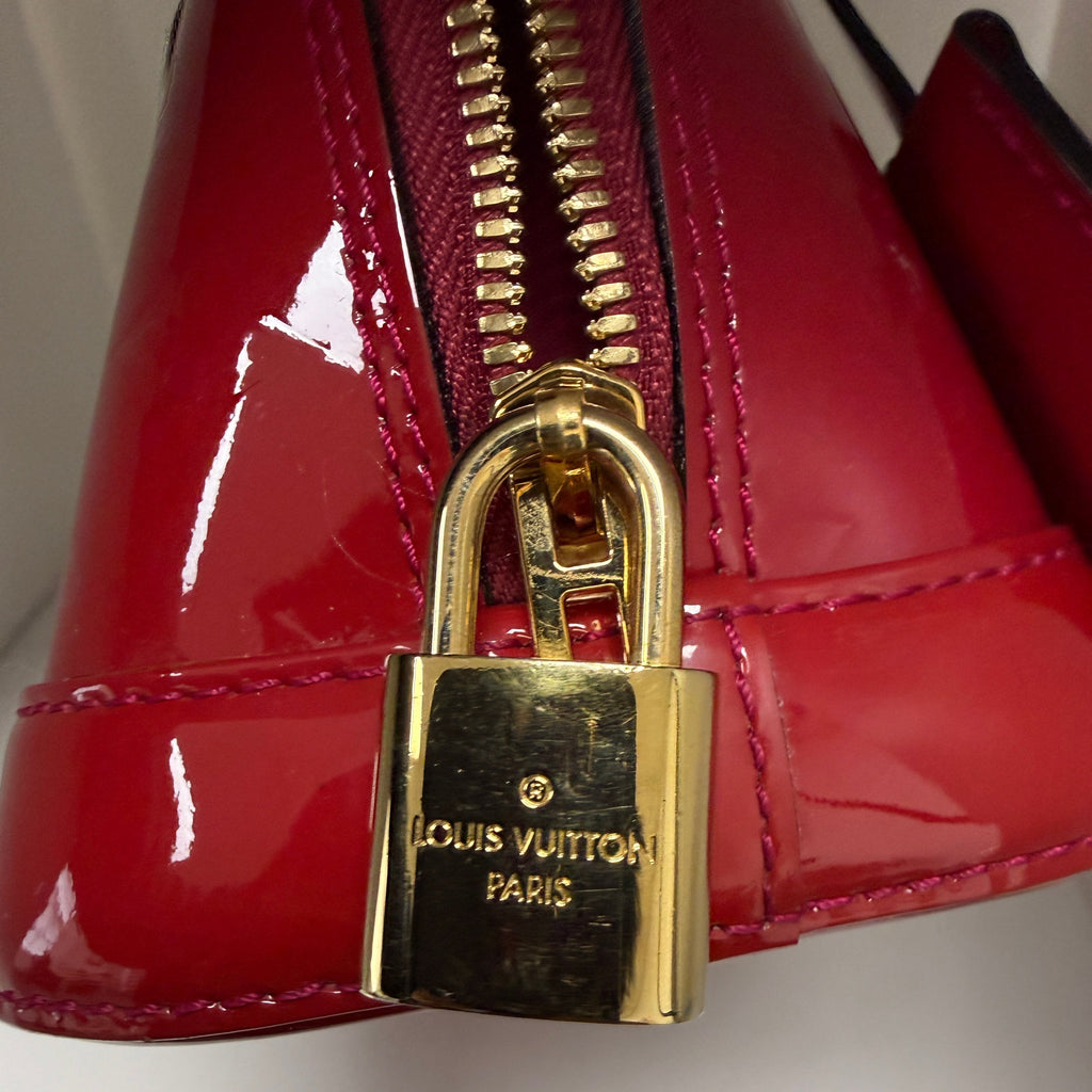 Louis Vuitton Alma BB Red Monogram (2014) Vernis Patent Leather Handbag
