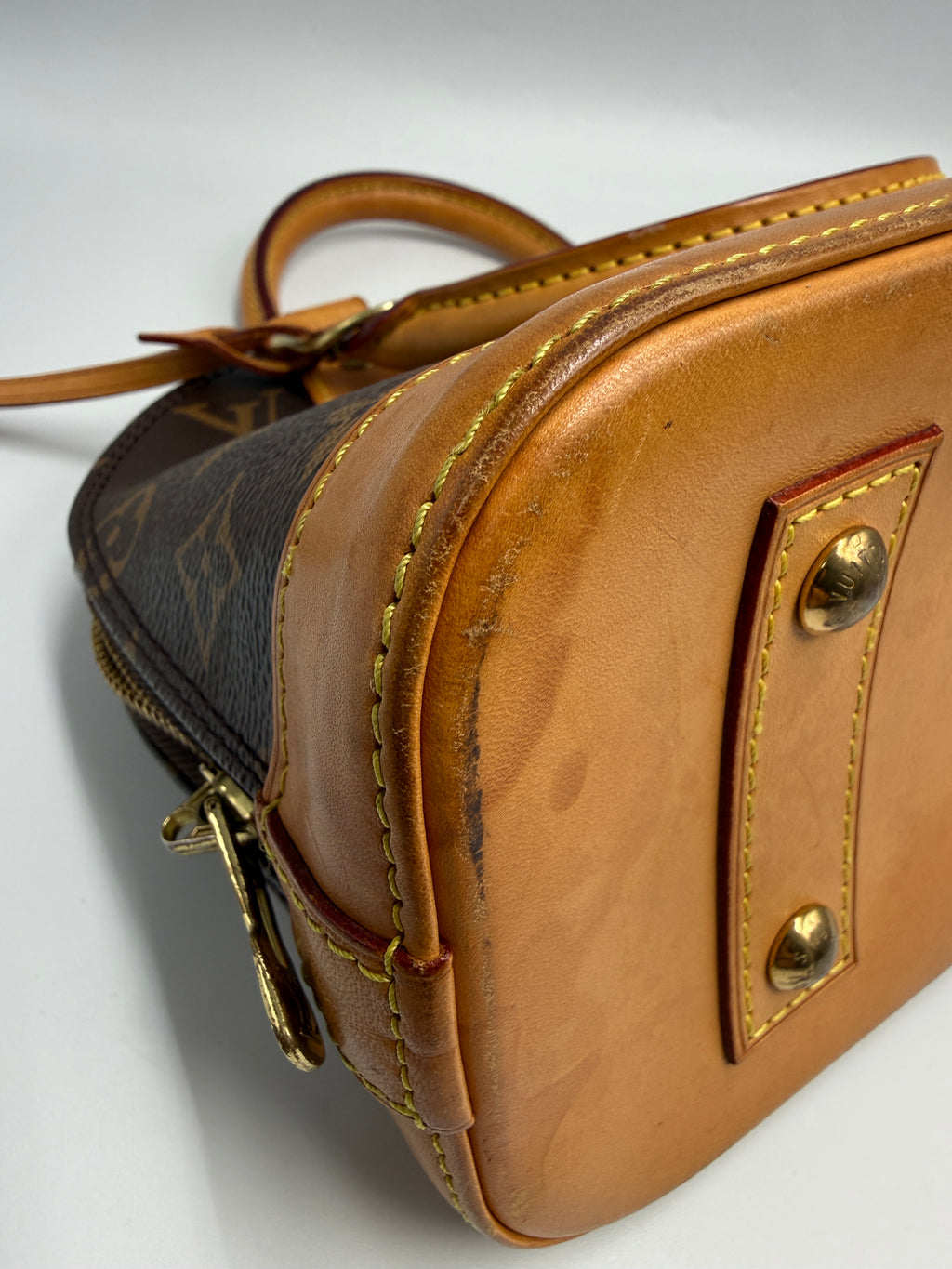 Louis Vuitton Alma BB Monogram Canvas Satchel Bag
