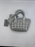 Balenciaga Silver Woven Glitter Basket Bag