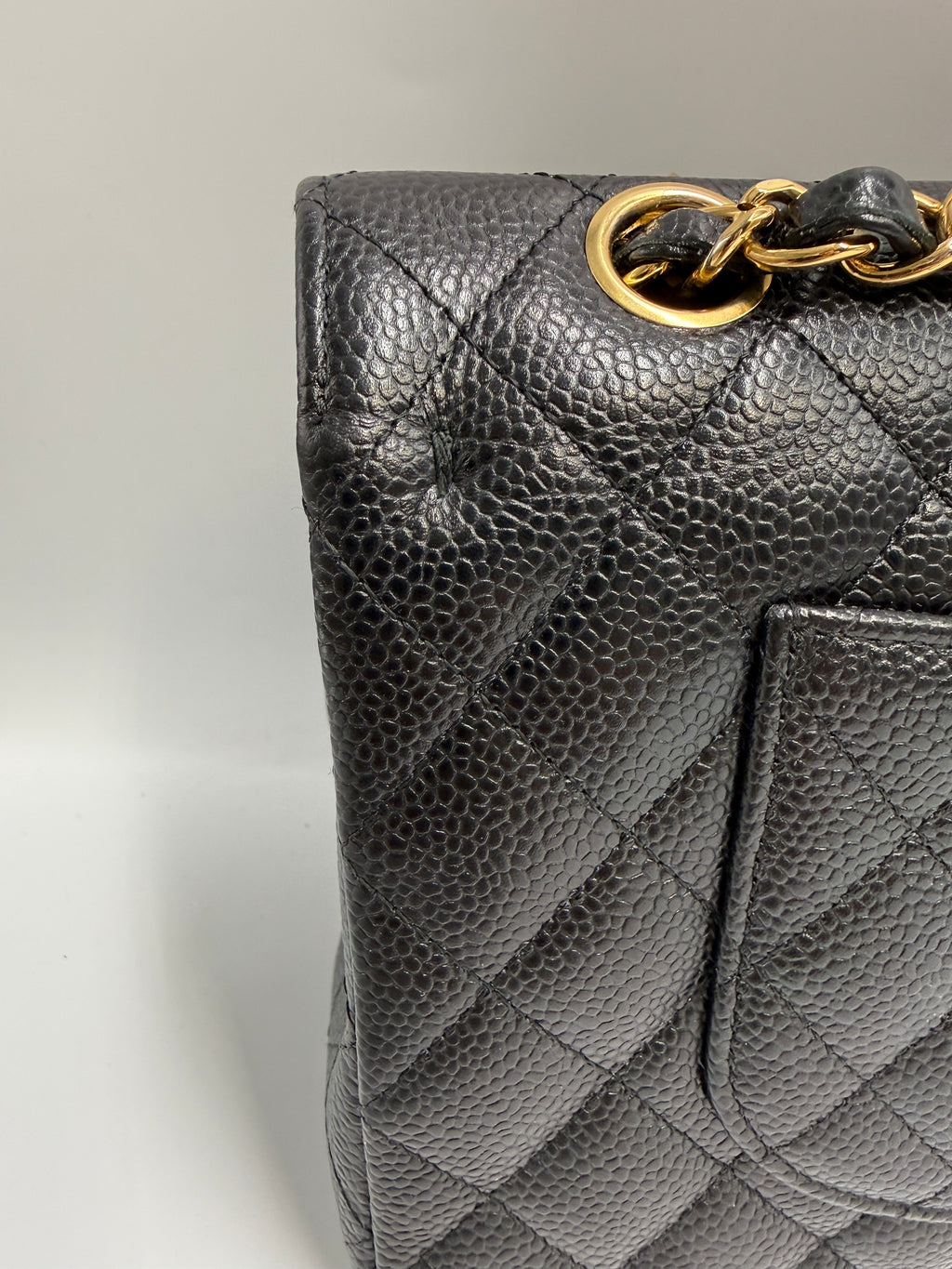 Chanel Small Classic Double Flap Bag Black Caviar Leather Gold Hardware
