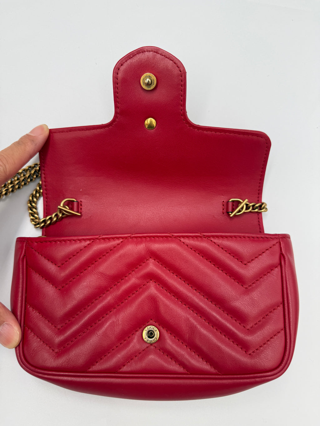 Gucci GG Marmont Super Mini Bag - Red Matelassé Leather