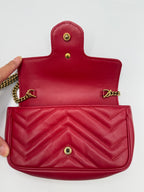 Gucci GG Marmont Super Mini Bag - Red Matelassé Leather