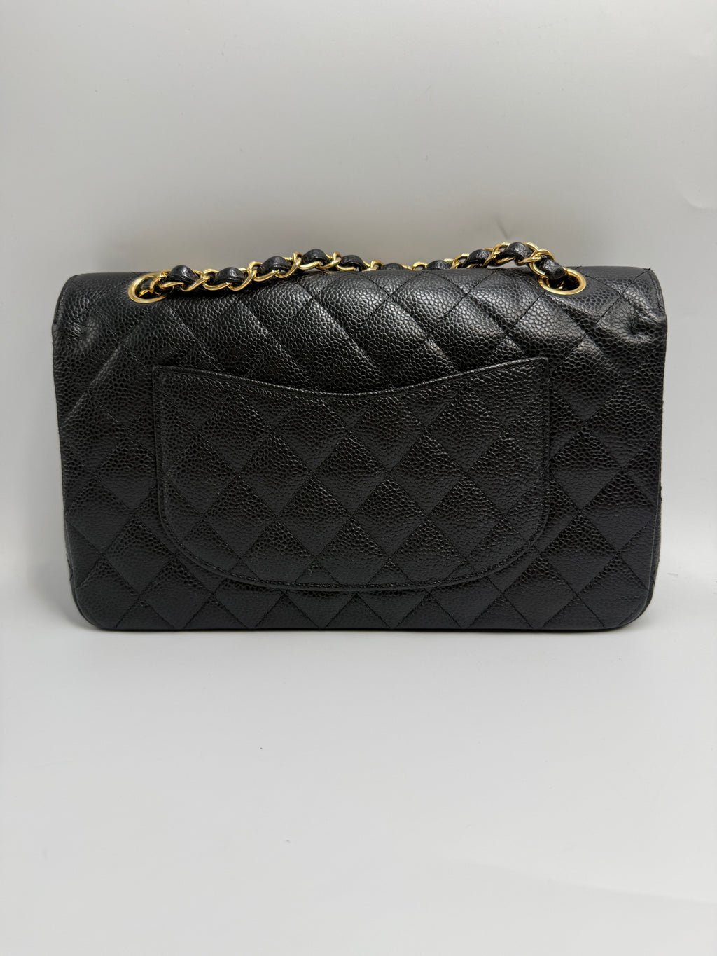 Chanel Small Classic Double Flap Bag Black Caviar Leather Gold Hardware
