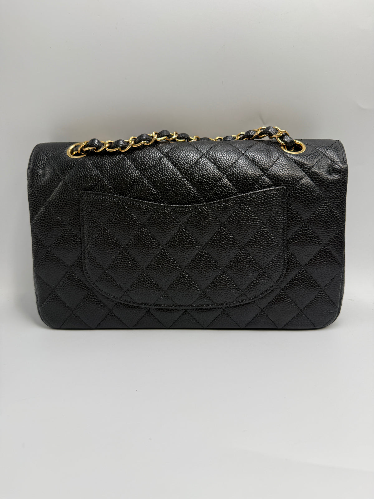 Chanel Small Classic Double Flap Bag Black Caviar Leather Gold Hardware