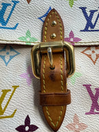 Louis Vuitton x Takashi Murakami Vintage Monogram Multicolore Hudson GM in Blanc