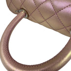 Chanel Coco Handle Mini in Iridescent Metallic Pink Caviar Leather