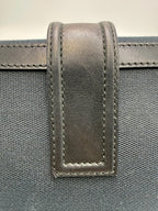 Gucci Vintage Square G Flap Shoulder Bag in Black Canvas and Leather