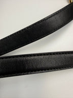Gucci Vintage Square G Flap Shoulder Bag in Black Canvas and Leather