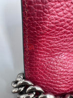 Gucci Dionysus Crystal-Embellished Medium Shoulder Bag in Red Grain Leather