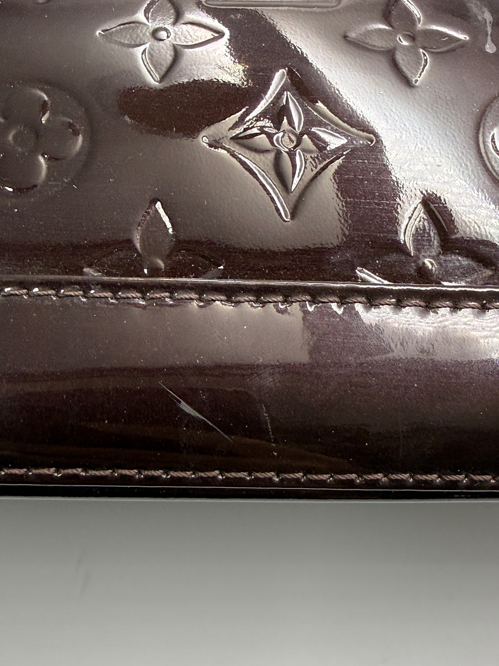 Louis Vuitton Monogram Vernis Alma PM In Burgundy
