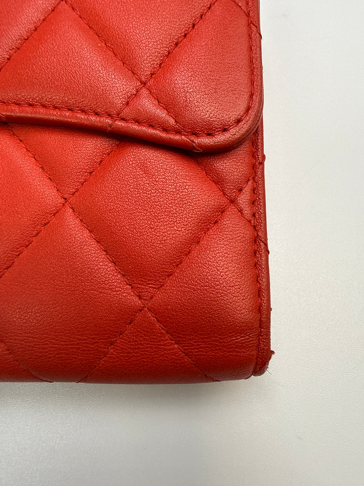 Chanel Classic Flap Continental Long Wallet in Red Quilted Lambskin Leather