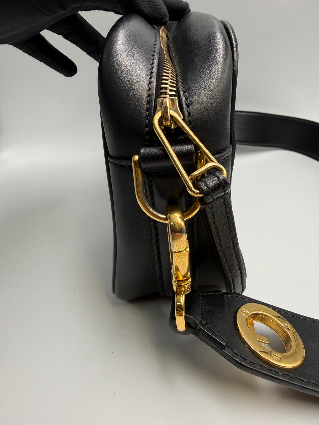 Fendi FF Zucca Tapestry Camera Case Bag in Brown Canvas and Black Leather