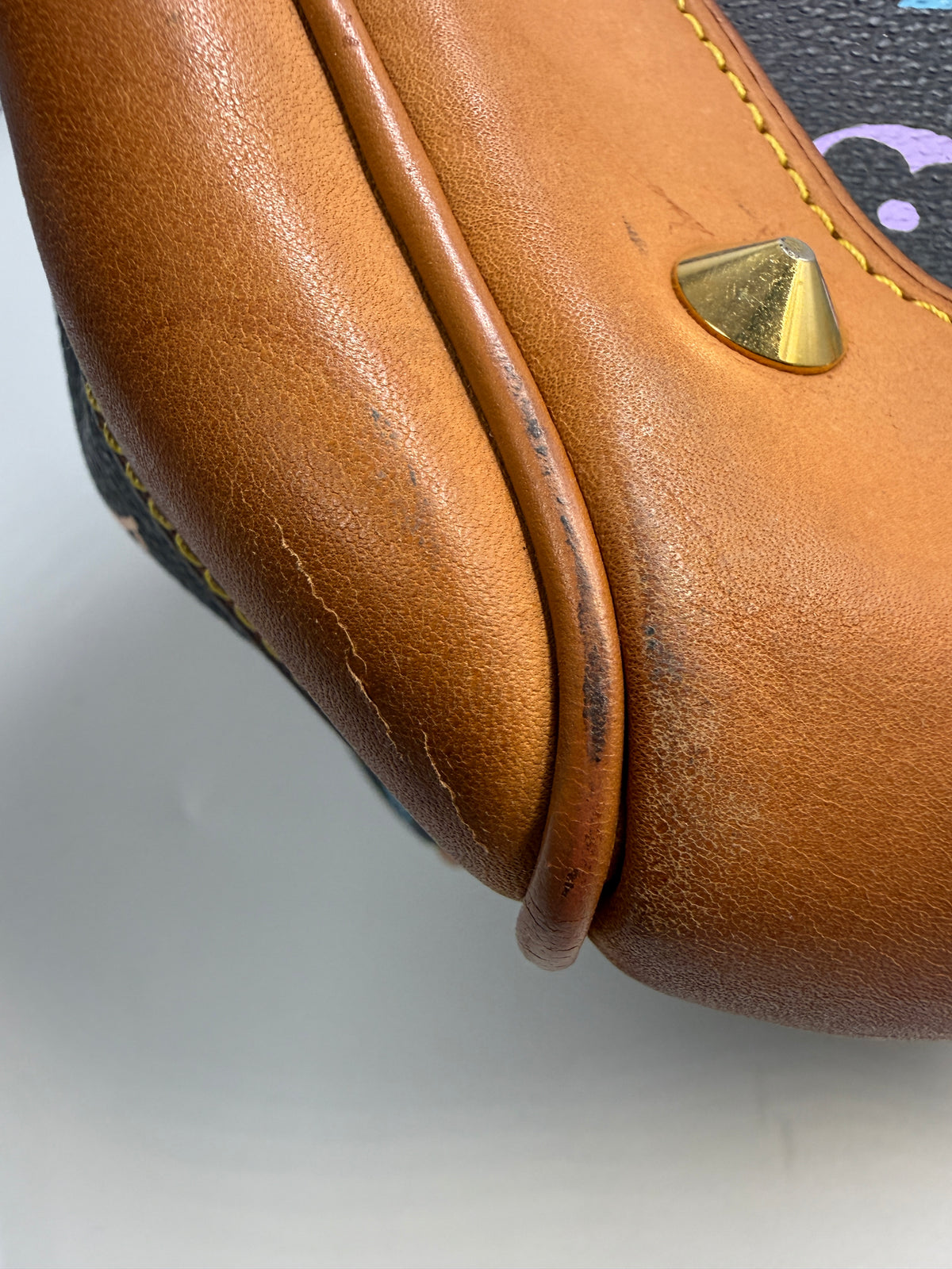 Authentic Louis Vuitton x Takashi Murakami Multicolore Courtney Bag - Black