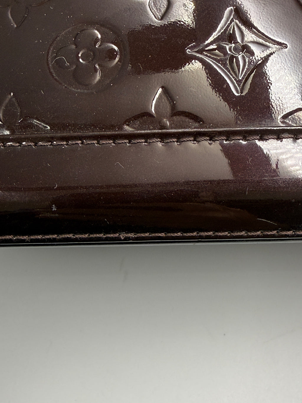 Louis Vuitton Monogram Vernis Alma PM In Burgundy