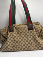 Gucci Vintage Princy Web Shoulder Bag in GG Canvas