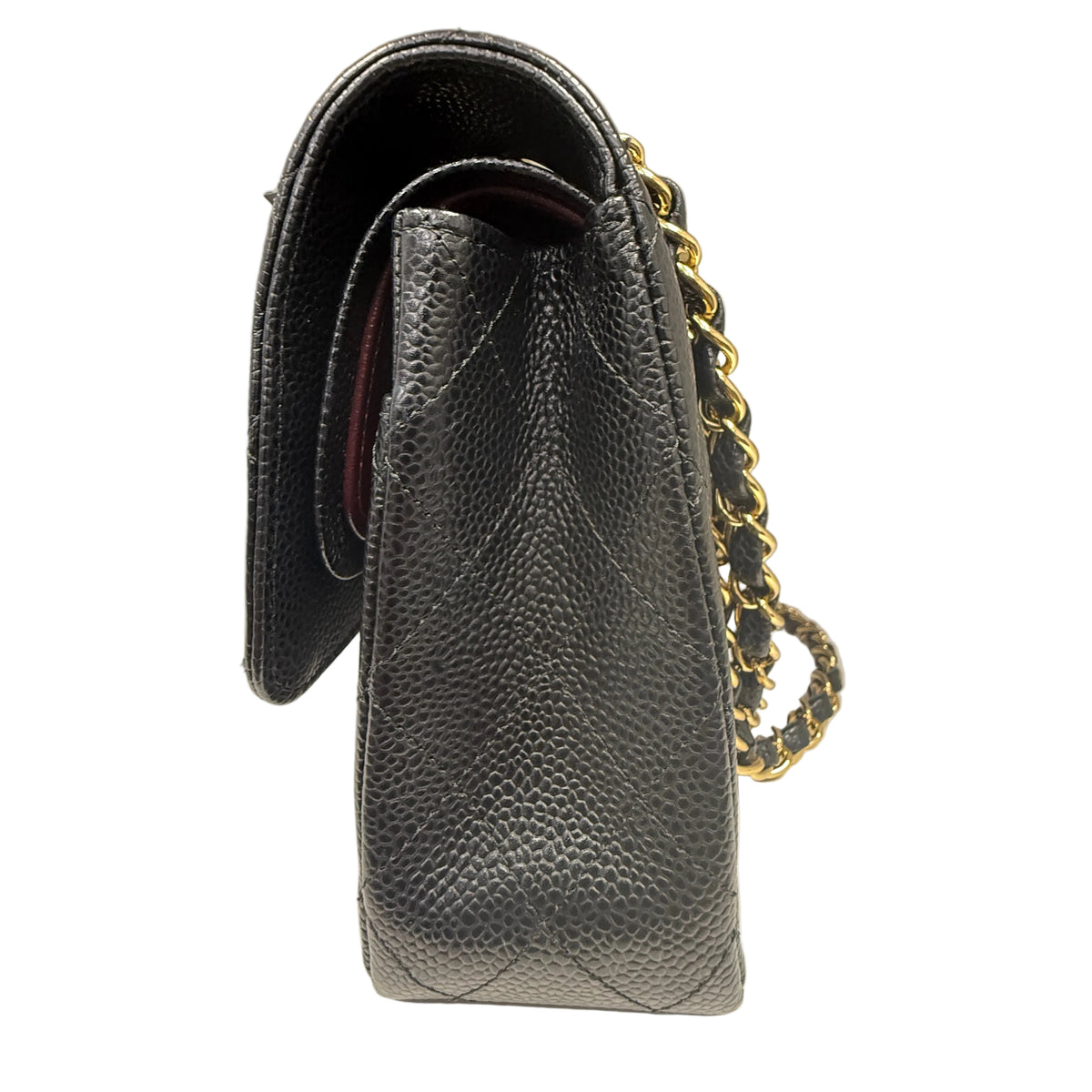 Chanel Medium Classic Double Flap Bag Black Caviar Leather Gold Hardware