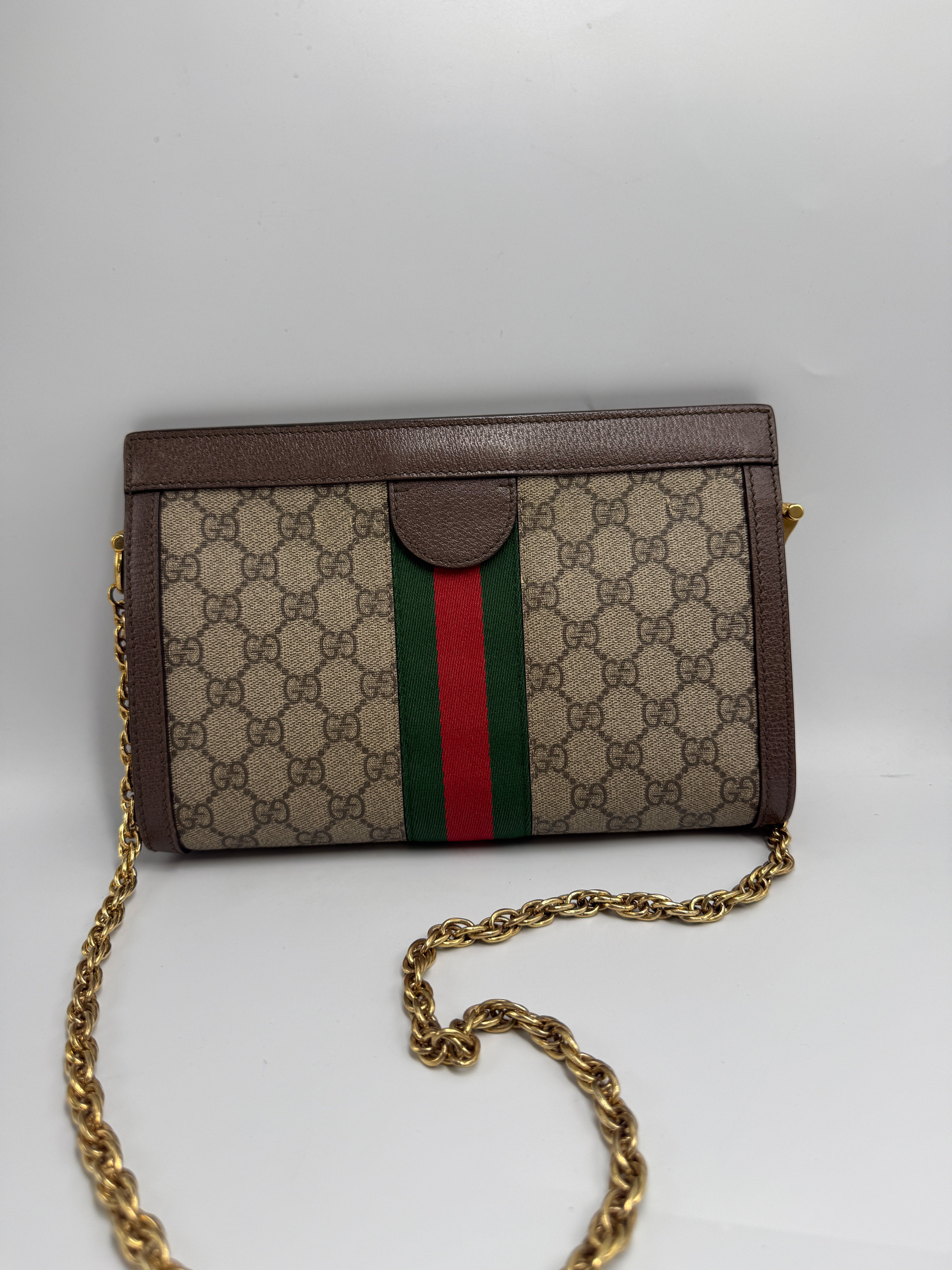 Gucci Ophidia GG Small Chain Shoulder Bag in GG Supreme Canvas
