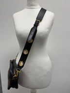 Fendi FF Zucca Tapestry Camera Case Bag in Brown Canvas and Black Leather