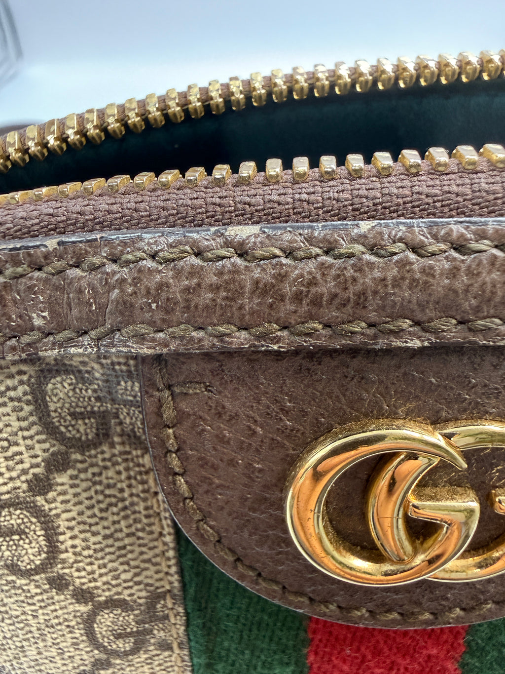 Gucci Ophidia GG Small Shoulder Bag in GG Supreme Canvas with Web Stripe