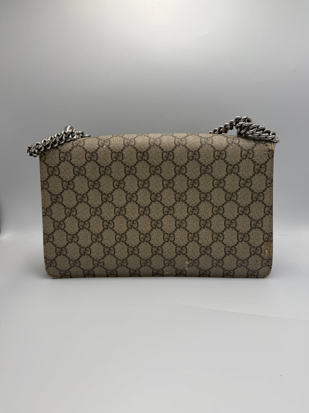 Gucci Dionysus GG Supreme Small Shoulder Bag with Red Suede Trim