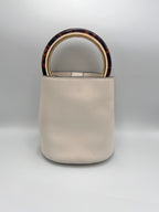 Marni White Bucket Bag with Tortoiseshell Handle