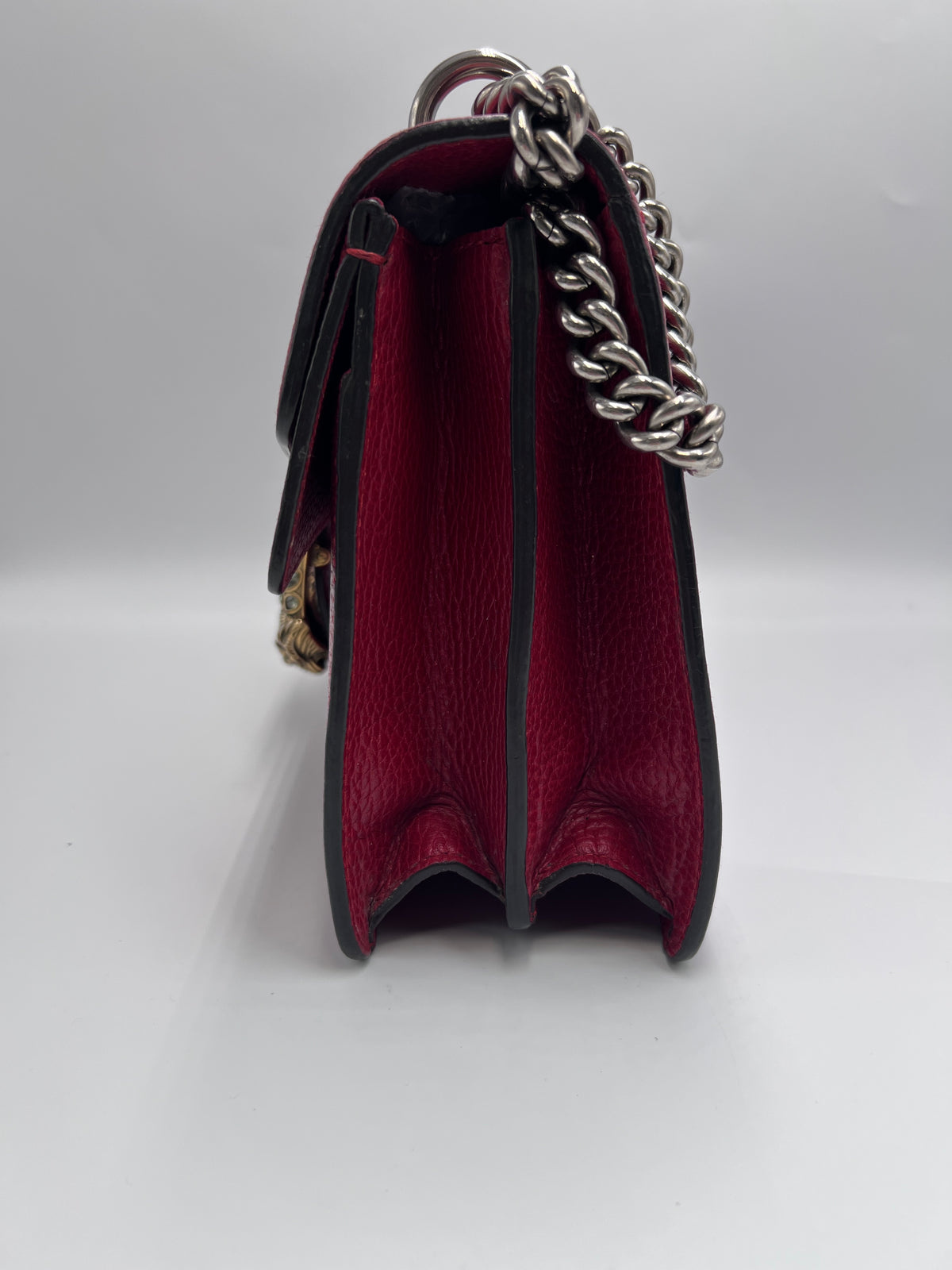Gucci Dionysus Crystal-Embellished Medium Shoulder Bag in Red Grain Leather