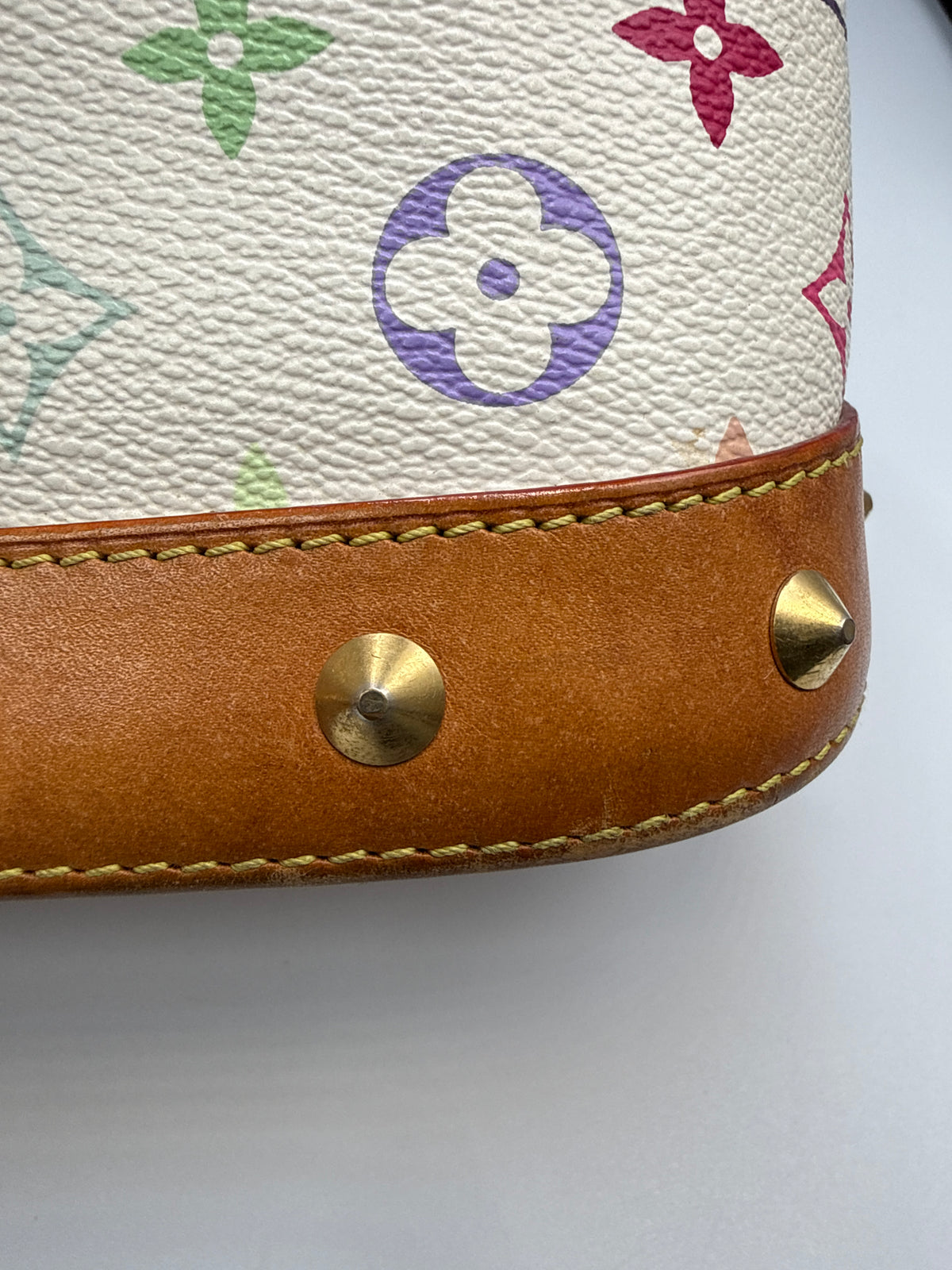Louis Vuitton x Takashi Murakami Alma PM White Monogram Multicolore Bag