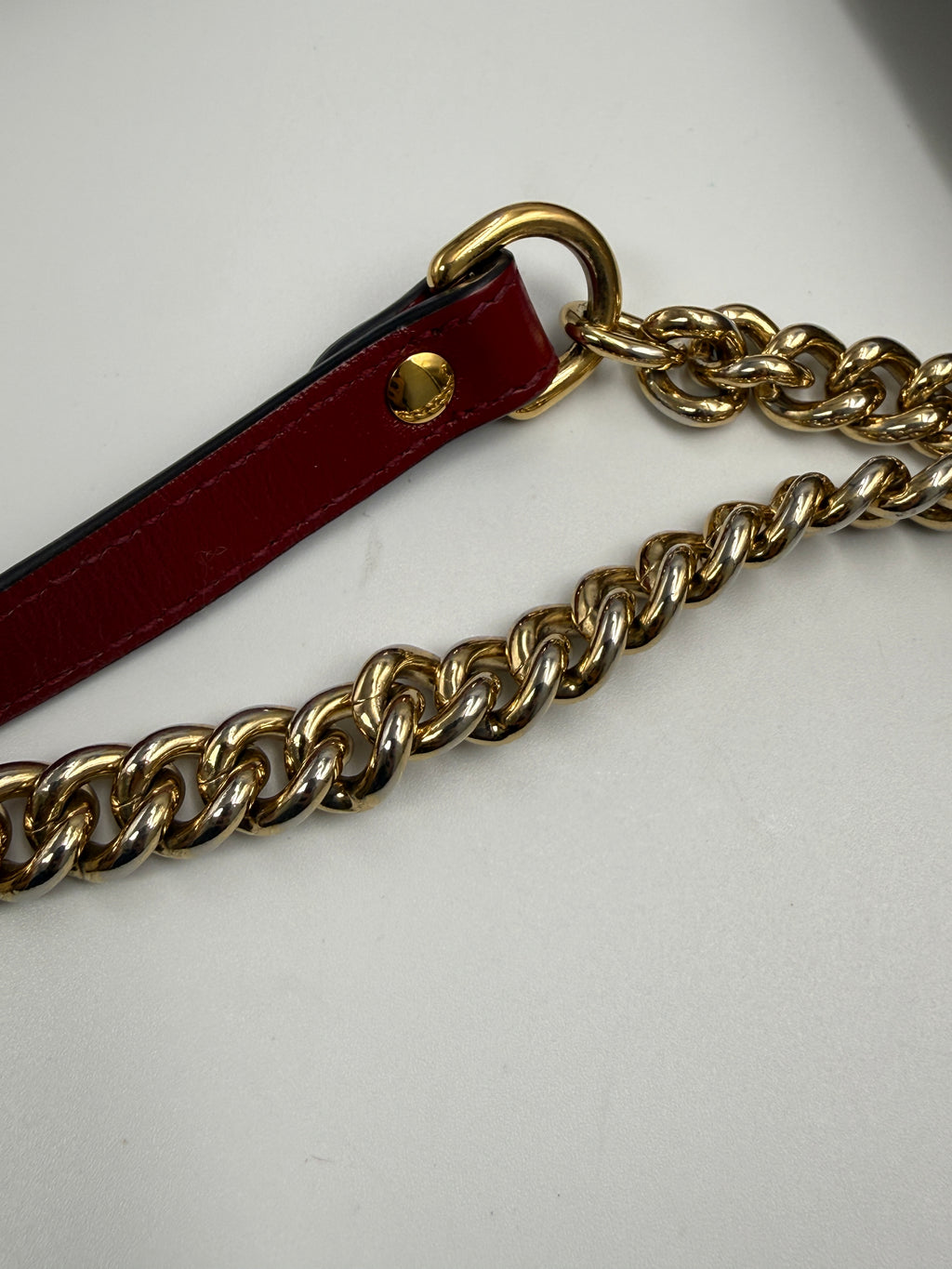 Gucci GG Marmont Small Shoulder Bag in Original GG Canvas with Red Leather Trim