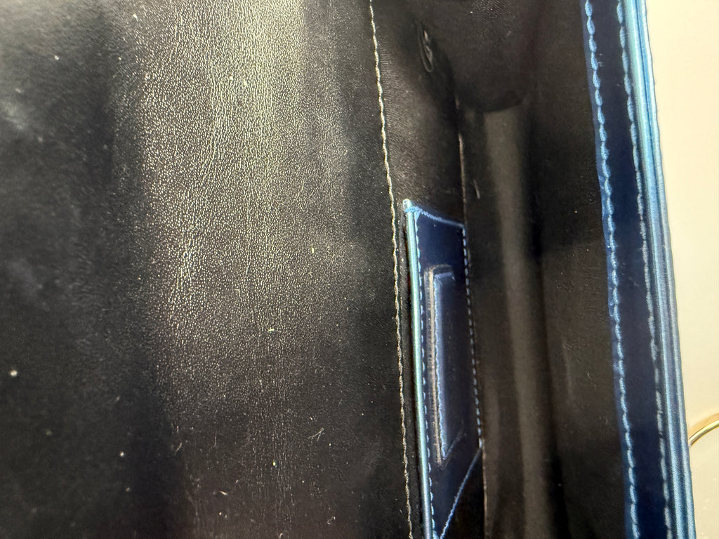 Bvlgari Serpenti Forever Metallic Calfskin Flap Bag in Electric Blue
