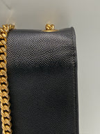 Saint Laurent Medium Kate Shoulder Bag Grain de Poudre Leather – Black & Gold