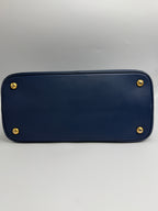 Prada Saffiano Lux Medium Promenade Dome Satchel (Baltico / Dark Navy)