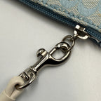 Vintage Coach Signature Jacquard Demi Wristlet Clutch – Light Blue & White