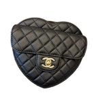 Chanel CC In Love Heart Belt Bag in Black Quilted Lambskin with Gold-Tone Hardware