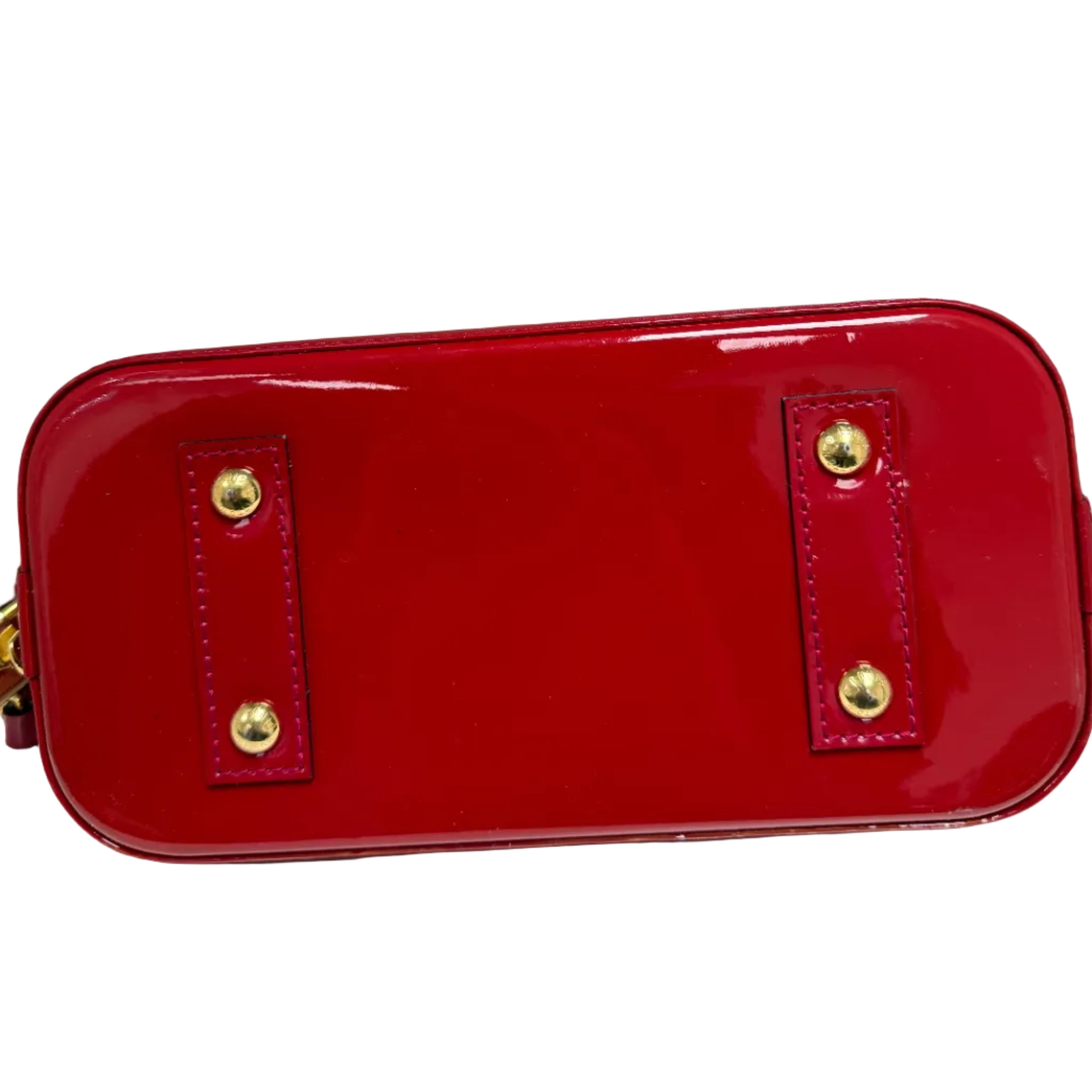 Louis Vuitton Alma BB Red Monogram (2014) Vernis Patent Leather Handbag
