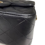 Chanel Classic Square Mini Flap Bag in Black Lambskin with Gold Hardware