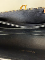 Dior Saddle Pouch / Wallet on Chain in Blue Dior Oblique Jacquard Canvas