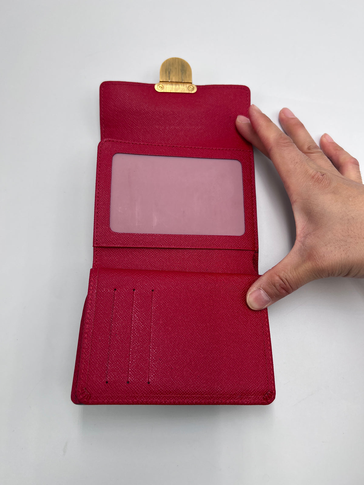 Louis Vuitton Damier Ebene Koala Compact Wallet with Brass Push-Lock