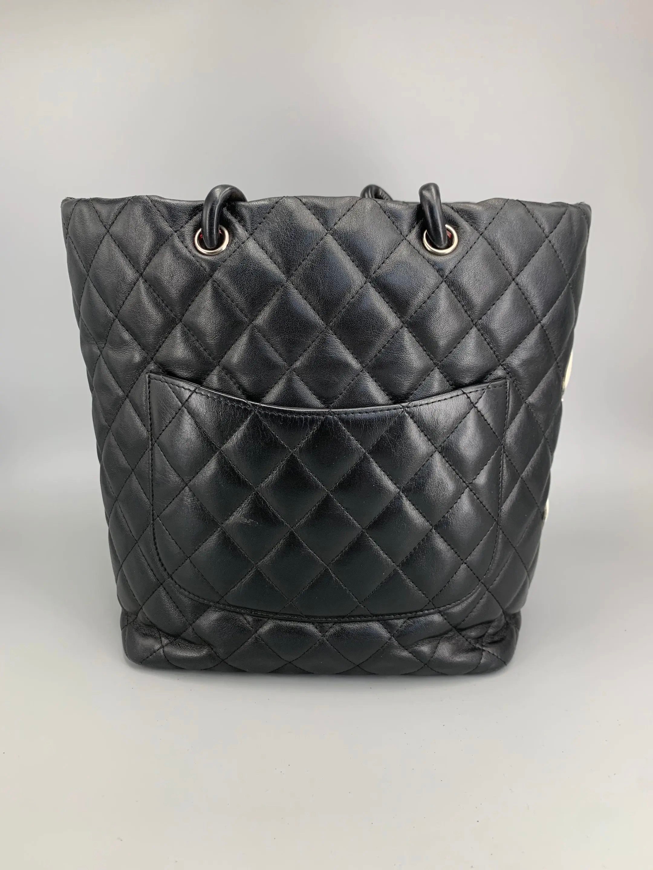 Chanel Cambon Ligne Large Tote – Black Quilted Calfskin with White CC