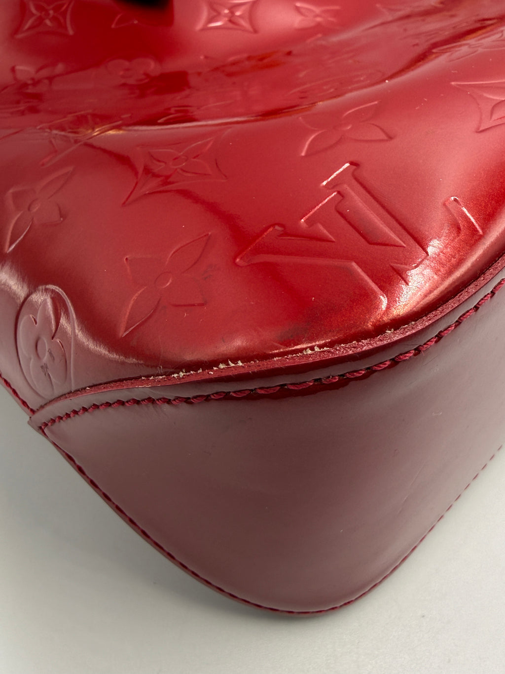Louis Vuitton Vintage Columbus Tote in Monogram Vernis Leather (Rouge Fauviste)