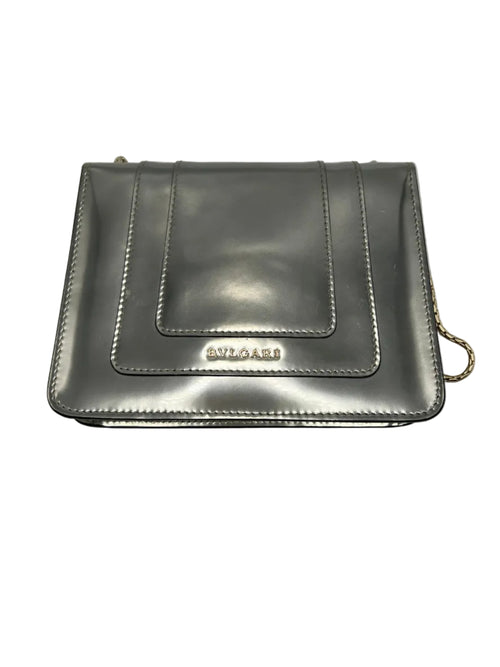 preloved bvlgari serpenti head shoulder bag in silver metallic color in very good condition futuristic 